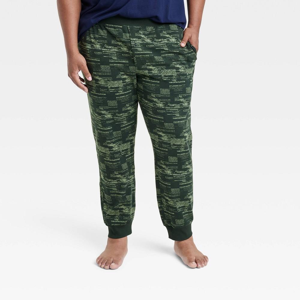 Mens Big & Tall Print Cotton Modal Knit Jogger Pajama Pants - Goodfellow & Co Forest Green 3XLT Product Image