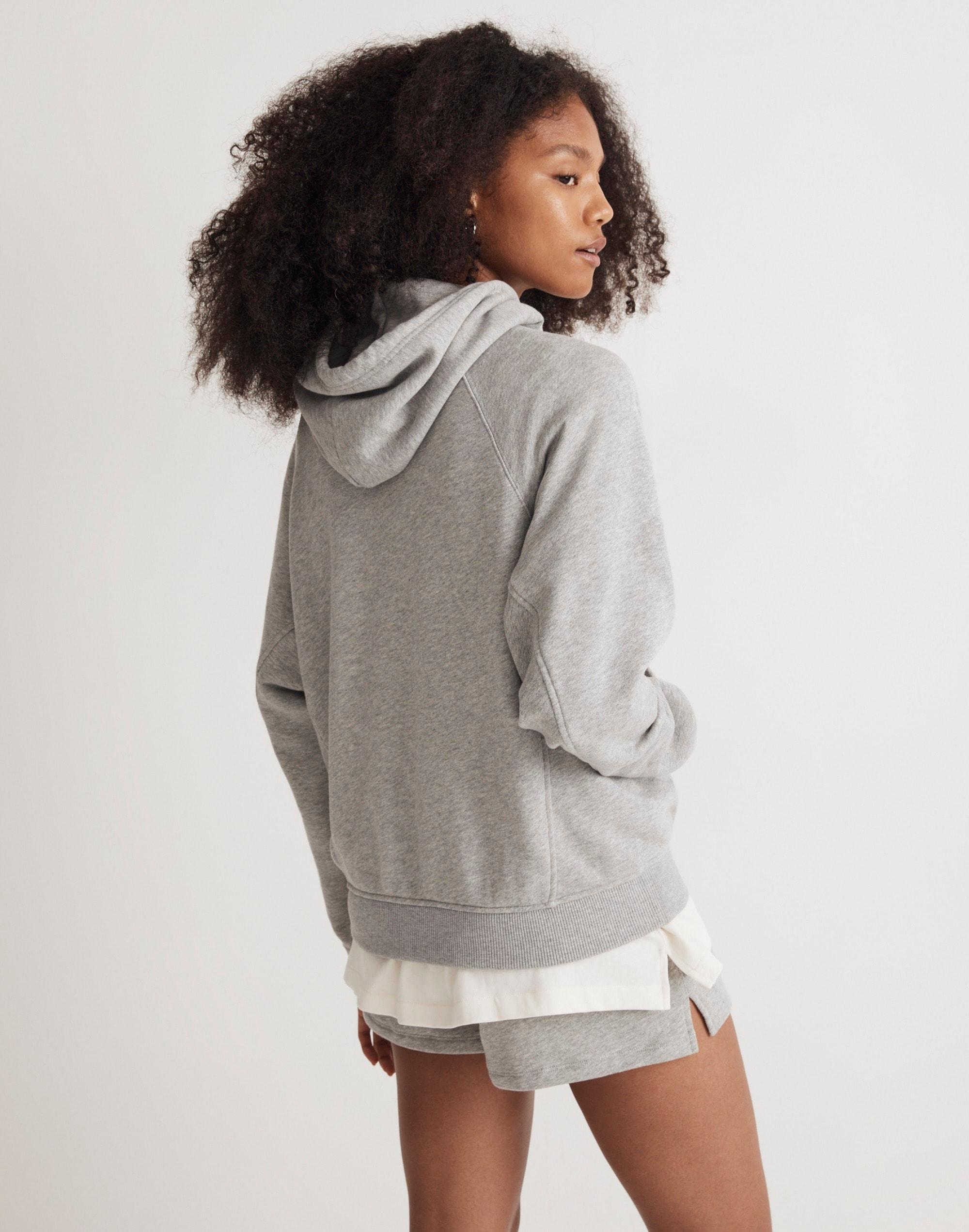 Heathered Terry Relaxed Raglan-Sleeve Sweatshirt Product Image