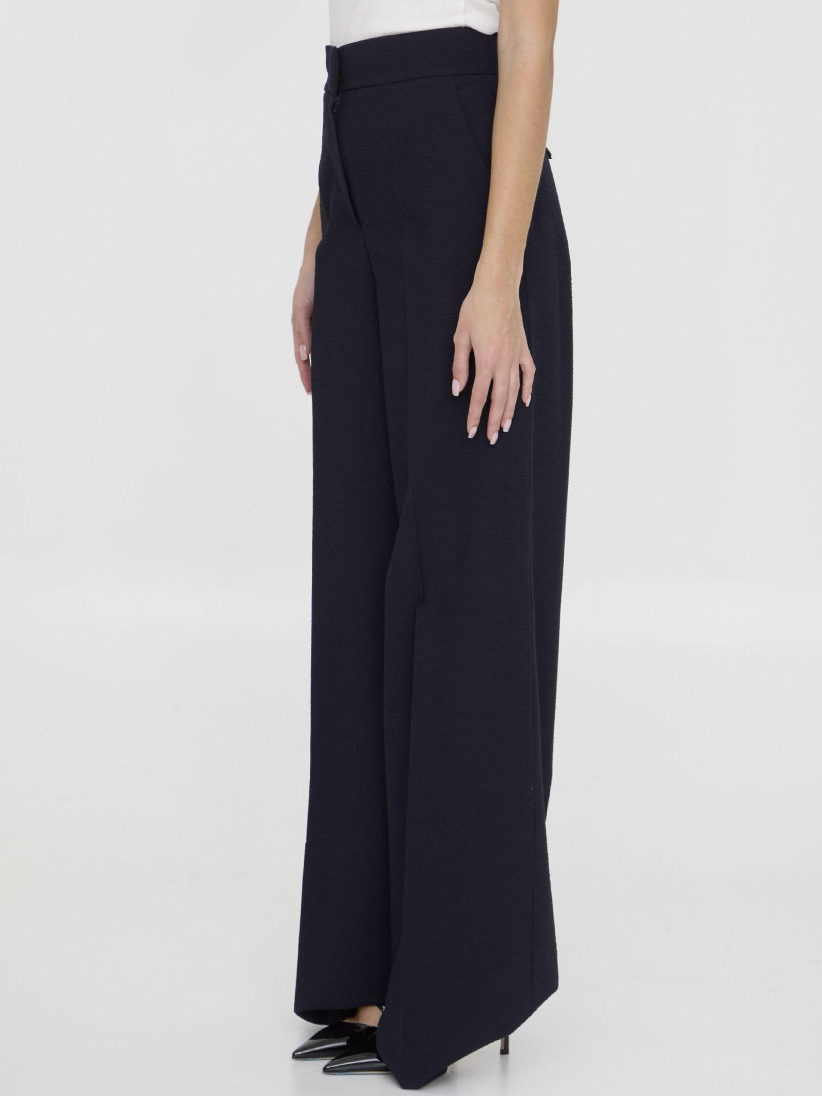 High Waist Wide Leg Trousers In Navy Product Image