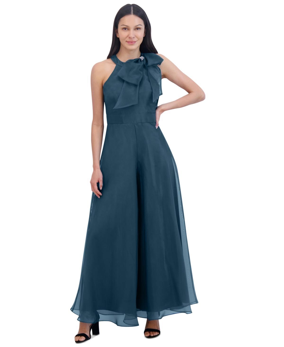 Eliza J Bow Detail One-Shoulder Taffeta Jumpsuit Product Image