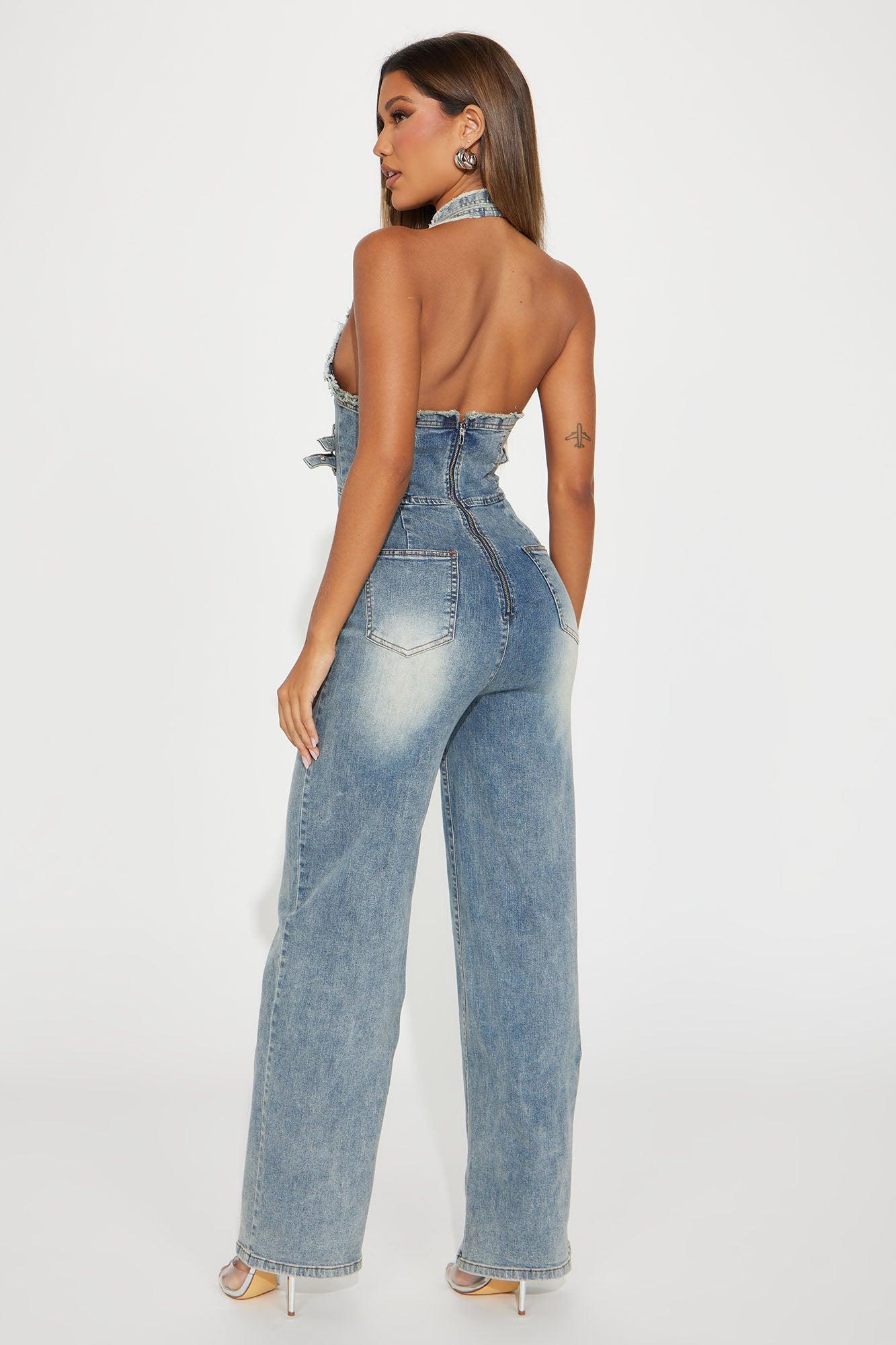 Demie Denim Jumpsuit - Medium Wash Product Image