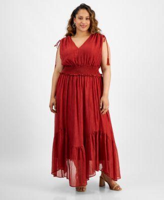 Plus Size V-Neck Sleeveless Handkerchief Hem Maxi Dress product image