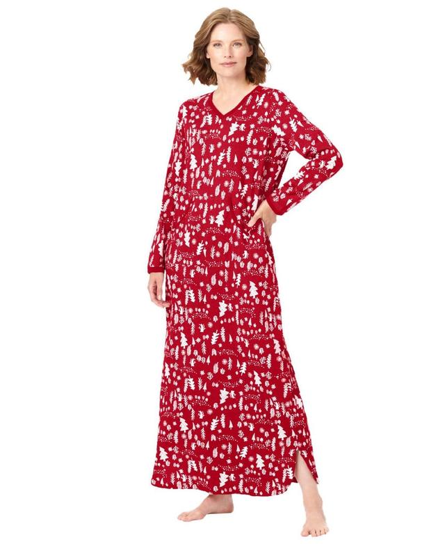 Dreams & Co. Womens Long Printed Sleep Shirt Product Image