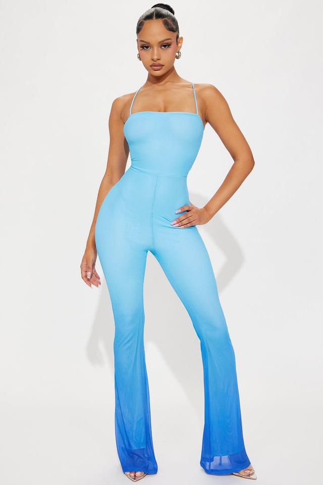 Sun Kissed Mesh Jumpsuit - Blue/combo Product Image