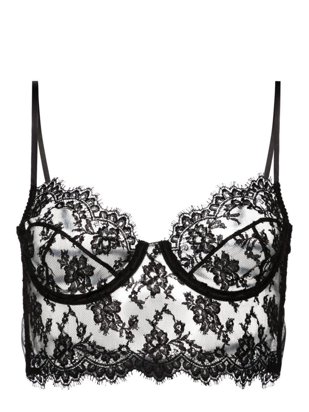 DOLCE & GABBANA Underwire-cup Floral-lace Bra In Black Product Image