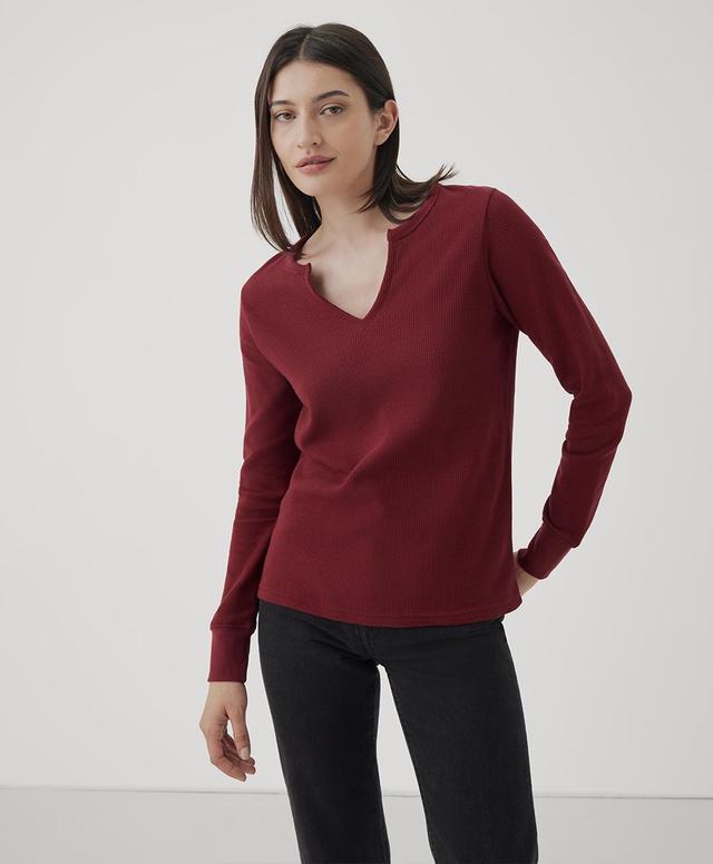 Womens Thermal Waffle Henley XS Product Image