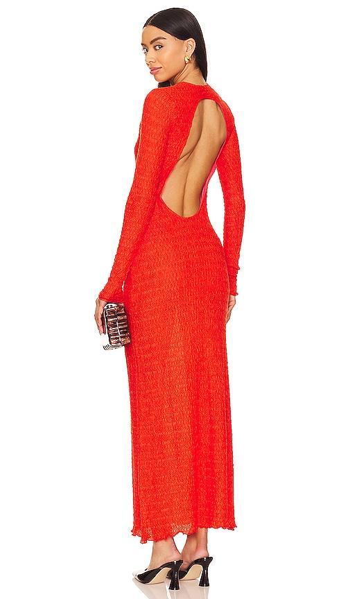 SIEDRES Lendi Open Back Textured Maxi Dress Orange. (also in 36). Product Image