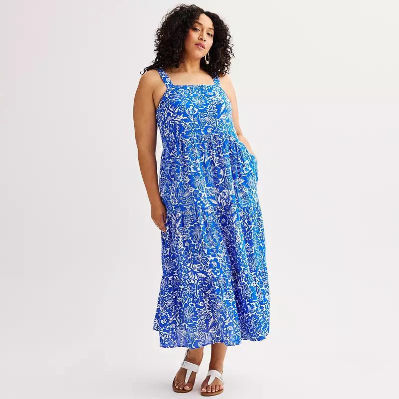 Plus Size Sonoma Goods For Life Gauze Maxi Dress, Womens Product Image