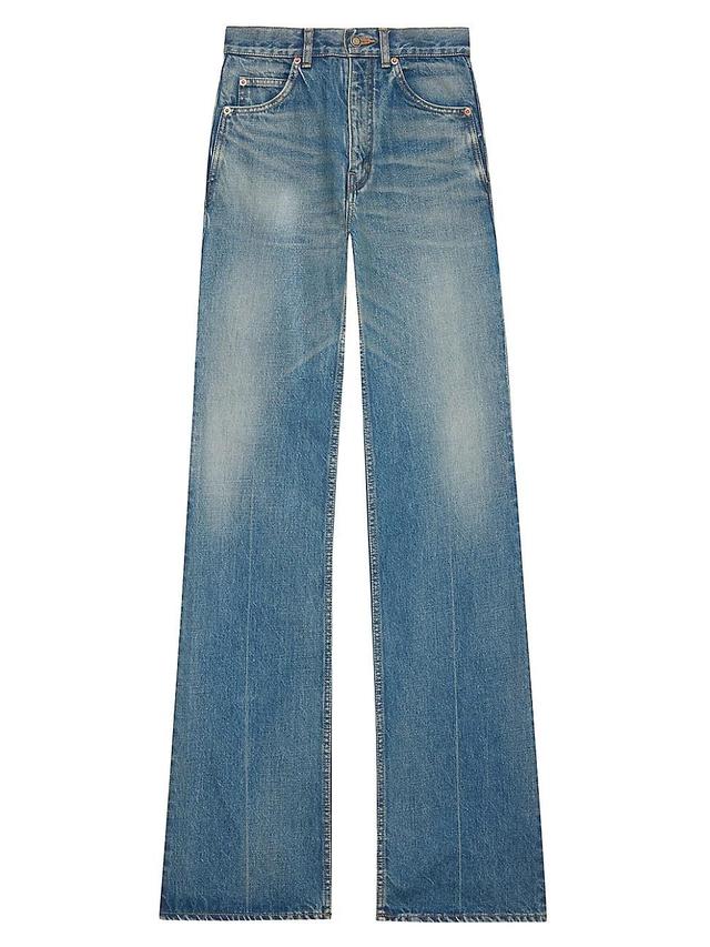 Womens 70s Jeans In Blue Vintage Denim Product Image