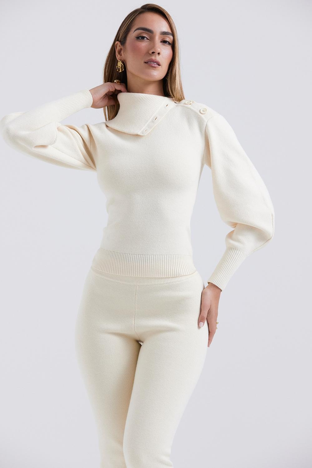 Adelita Cream Cashmere Blend Sweater - SALE Product Image