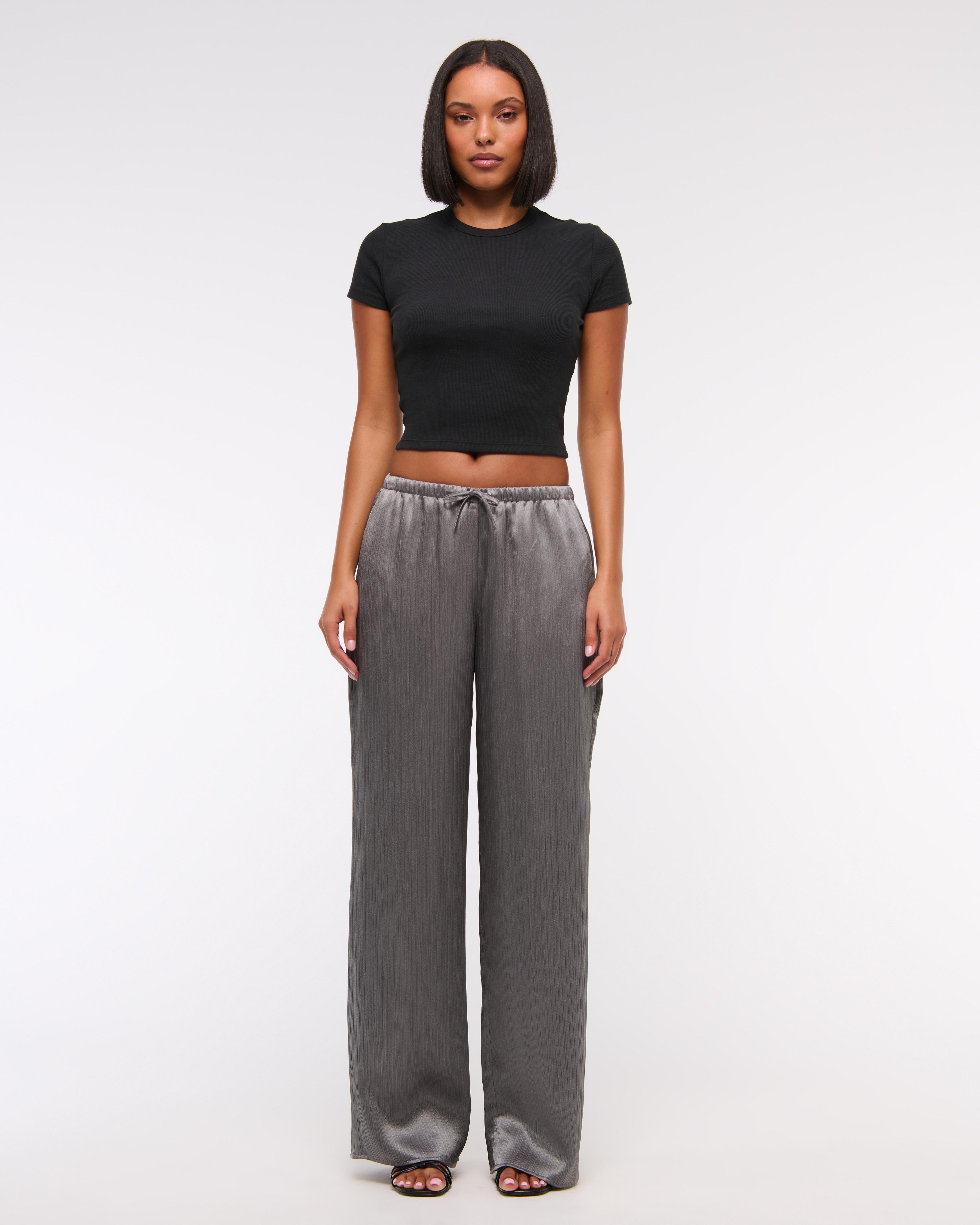 Textured Satin Pull-On Pant Product Image