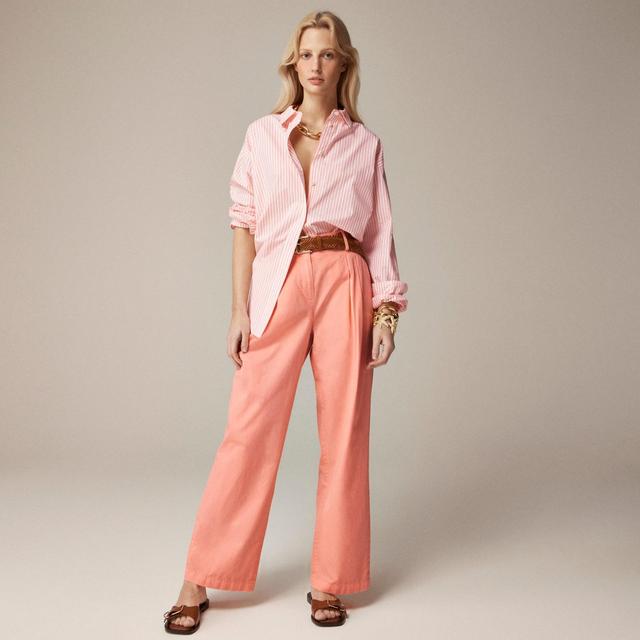 Wide-leg essential pant in cotton poplin Product Image