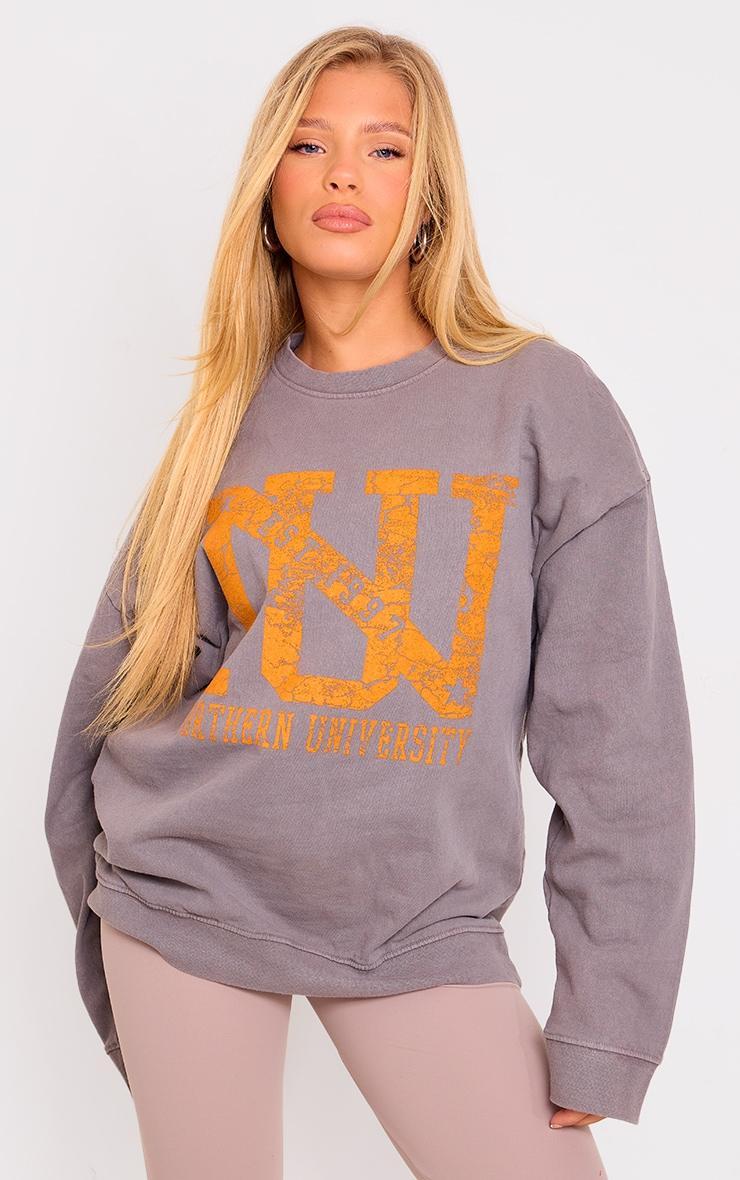 Charcoal Northern University Washed Sweatshirt Product Image