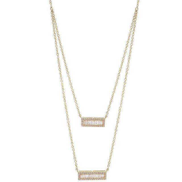 Luxle 14k Gold 5/8 Carat T.W. Diamond Double Strand Bar Necklace, Womens Product Image