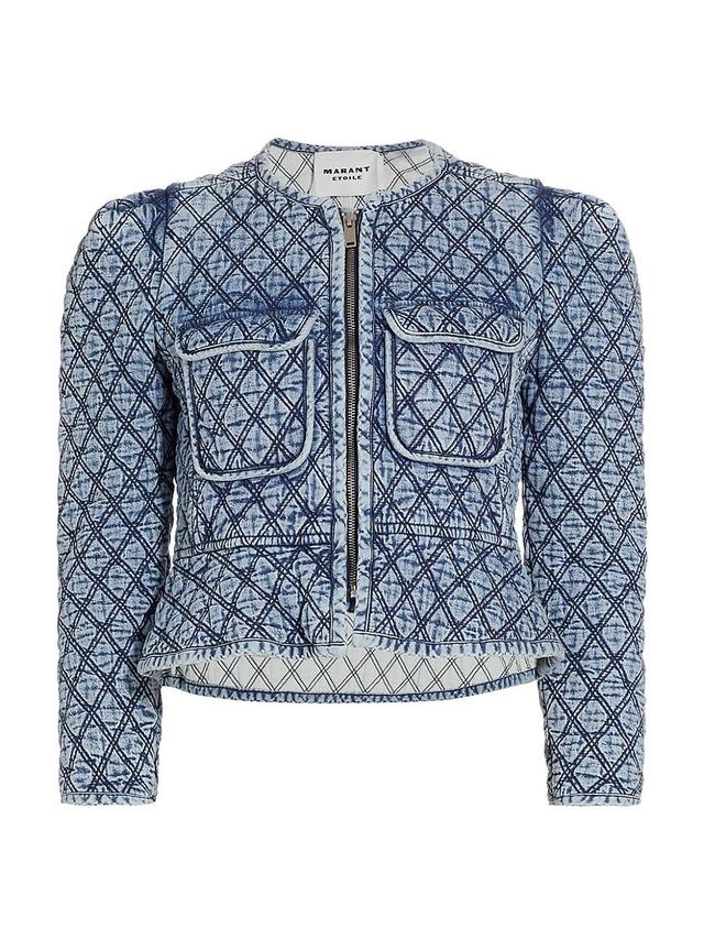 Womens Deliona Quilted Chambray Jacket Product Image