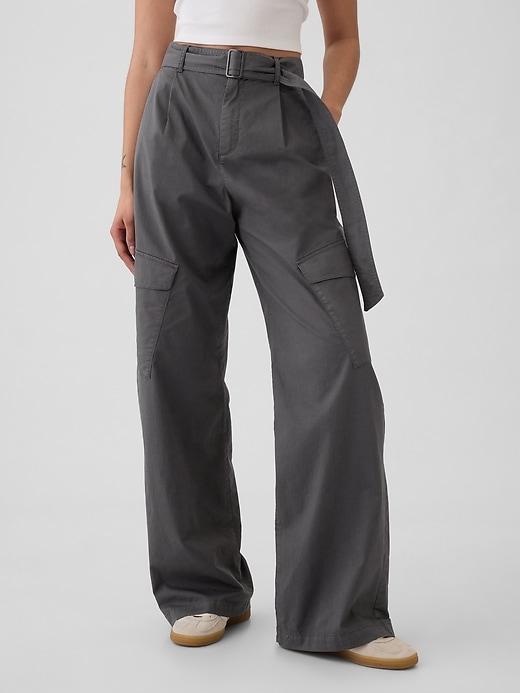 High Rise Cargo Baggy Trousers Product Image