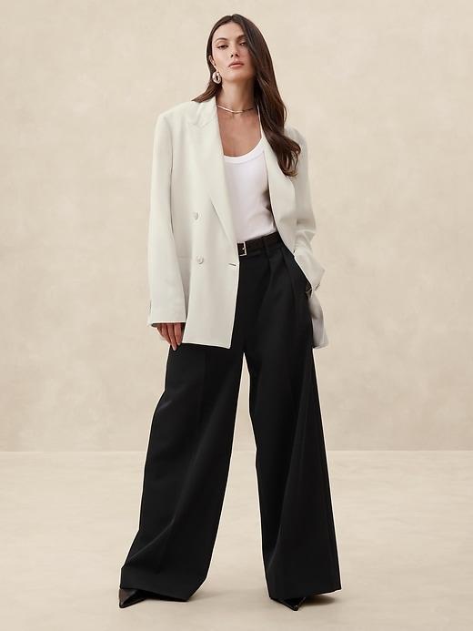 Alix Oversized Italian Satin Blazer Product Image