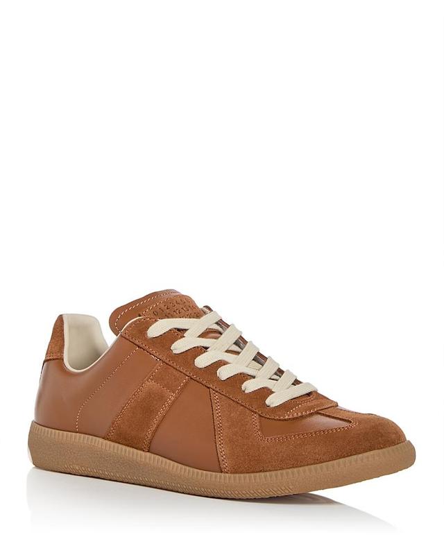 Mens Replica Leather Low-Top Sneakers Product Image