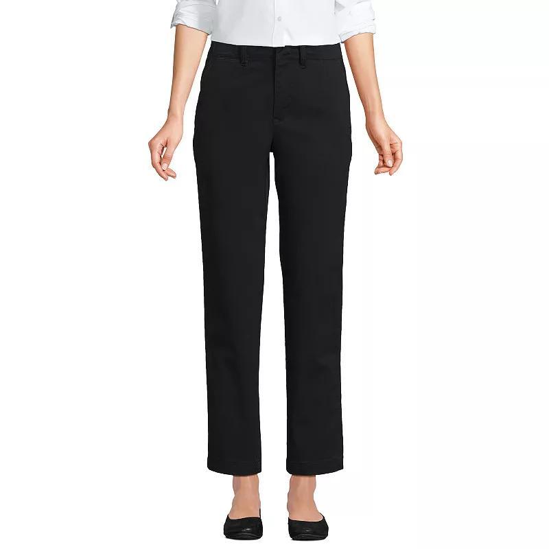 Womens Lands End Mid Rise Classic Straight Leg Chino Ankle Pants Product Image