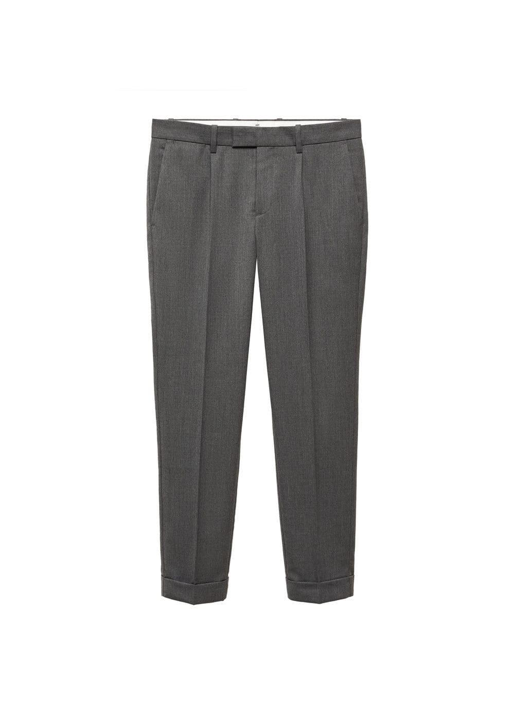 MANGO MAN - Pleat detail wool pants greyMen Product Image