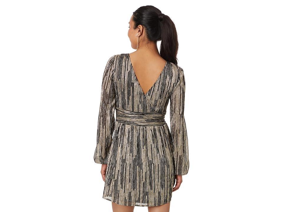 Womens Riza Long-Sleeve Metallic Romper Product Image