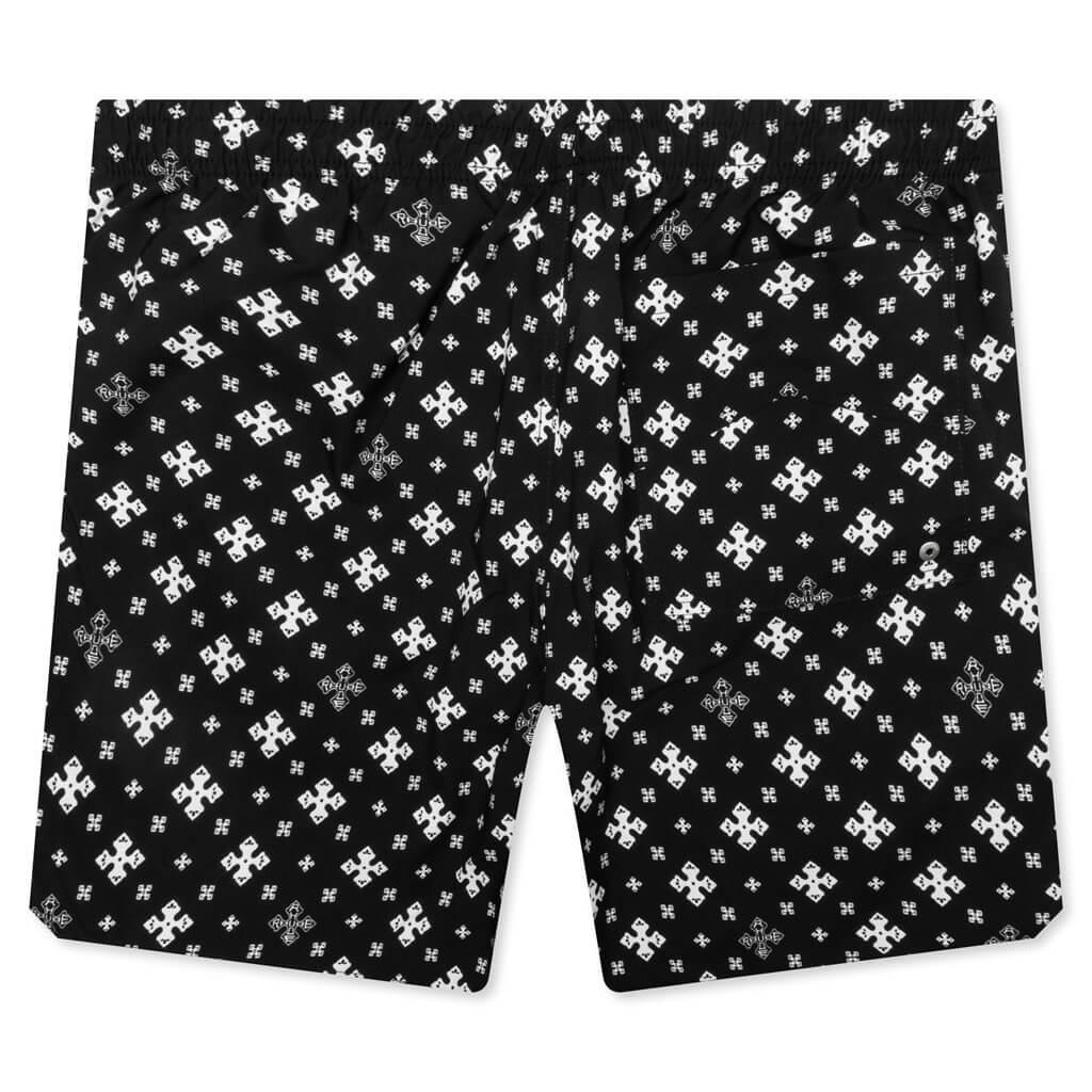 Cross Bandana Swim Short - Black/White Male Product Image