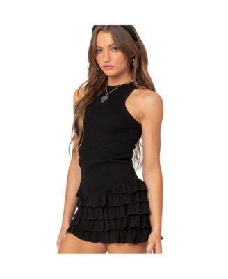 EDIKTED Margot Ruffle Hem Minidress Product Image