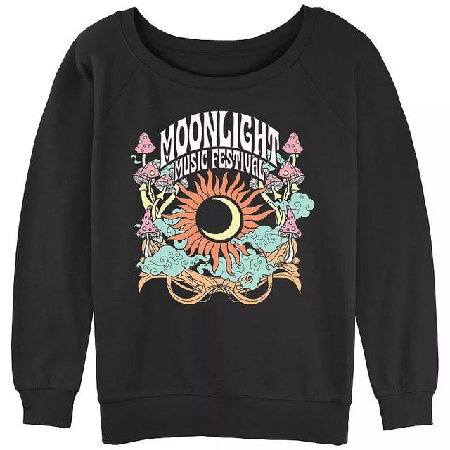 Juniors Moonlight Music Festival Slouchy Terry Graphic Pullover, Womens Product Image