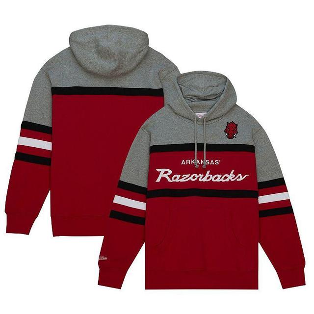 Mens Mitchell & Ness Crimson Arkansas Razorbacks Head Coach Pullover Hoodie Product Image