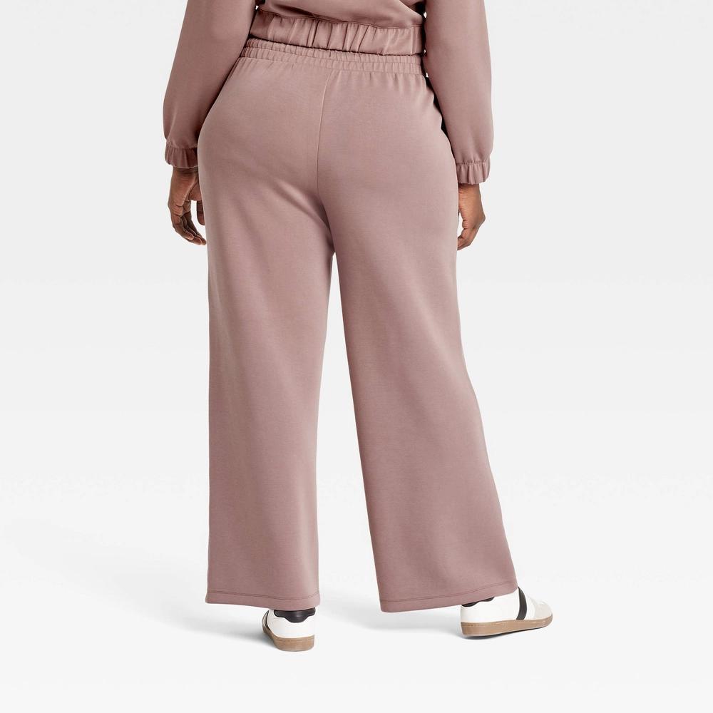 Women's Airy Sleek High-Rise Wide Leg Sweatpants - All In Motion™ Light Brown S Product Image