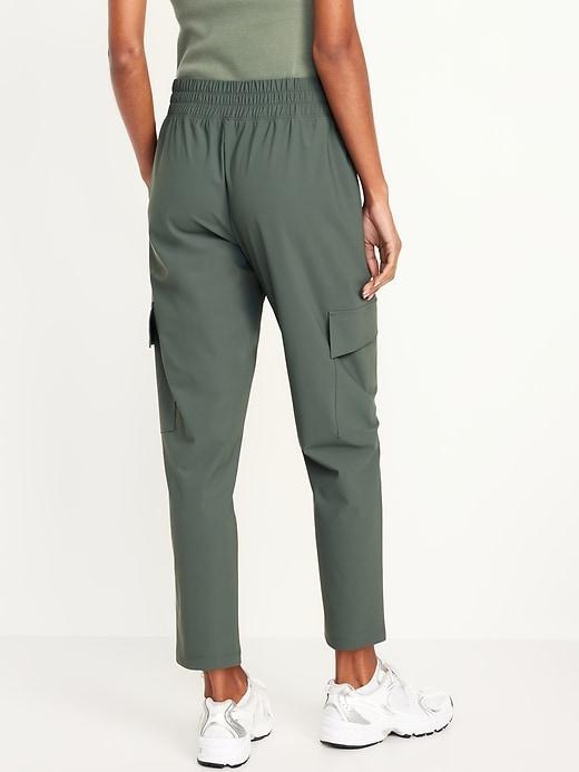 High-Waisted SleekTech Cargo Ankle Pants Product Image