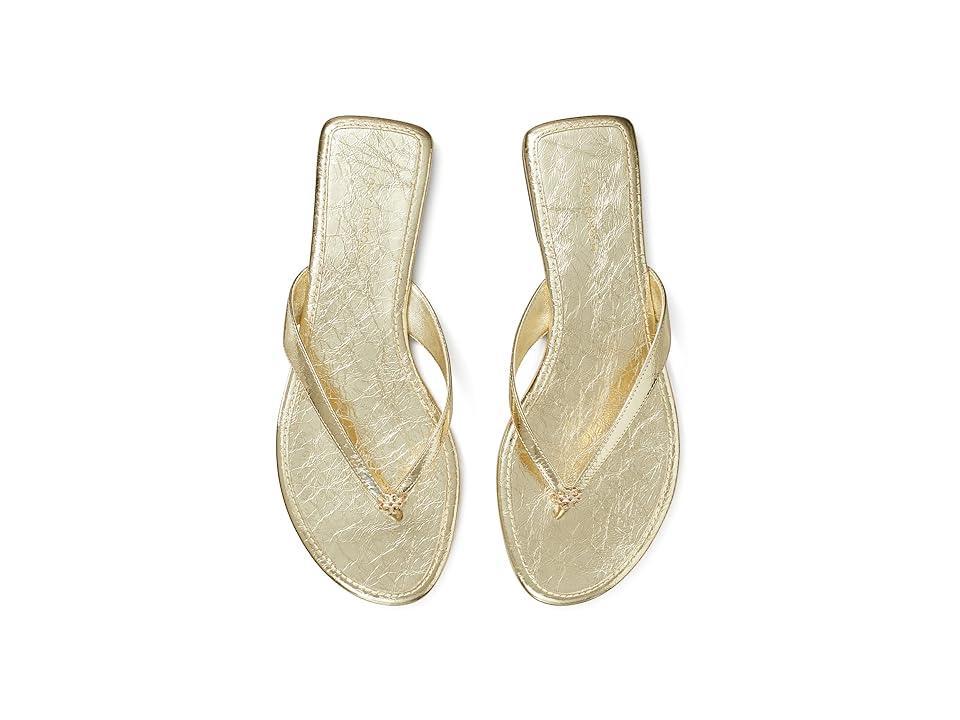 Tory Burch Capri Leather Flip-Flop (Spark Gold) Women's Shoes Product Image