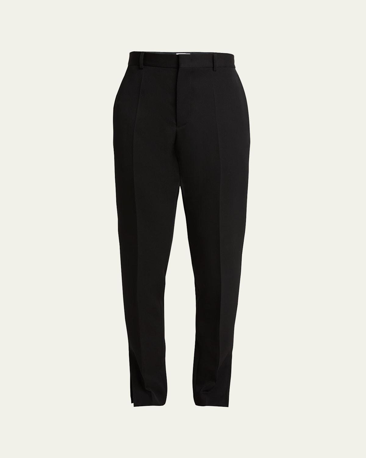 Mens Tapered Zip-Cuff Wool Trousers product image