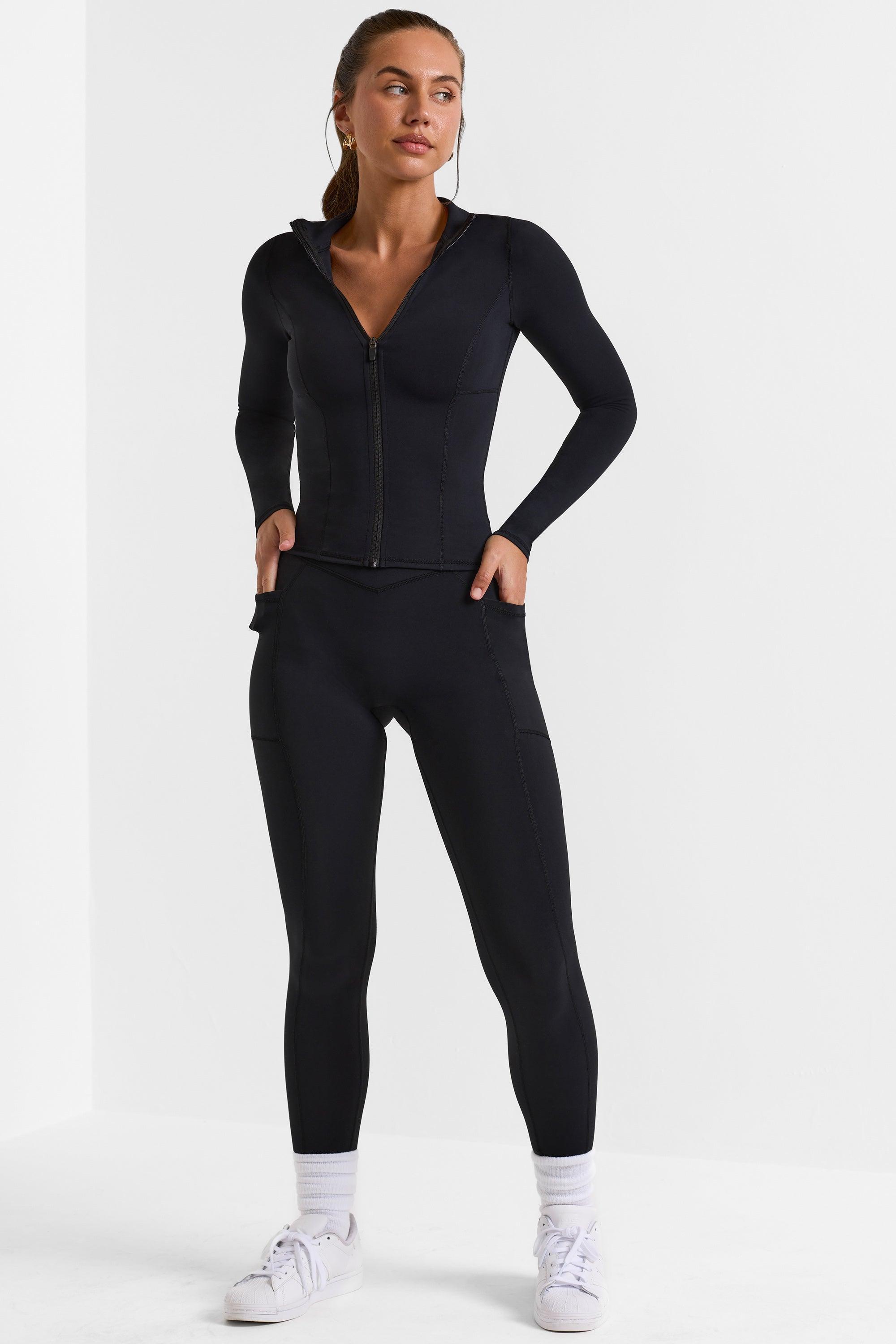 Full Length Leggings with Pockets in Black Product Image