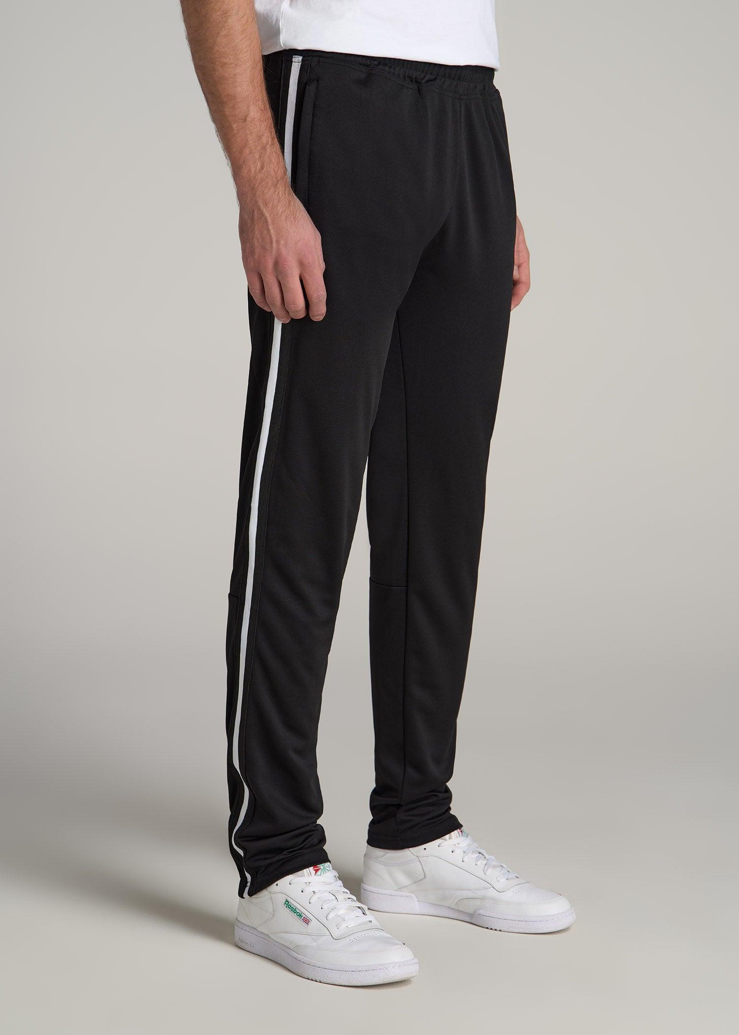 Athletic Stripe Pants for Tall Men in Black Male Product Image