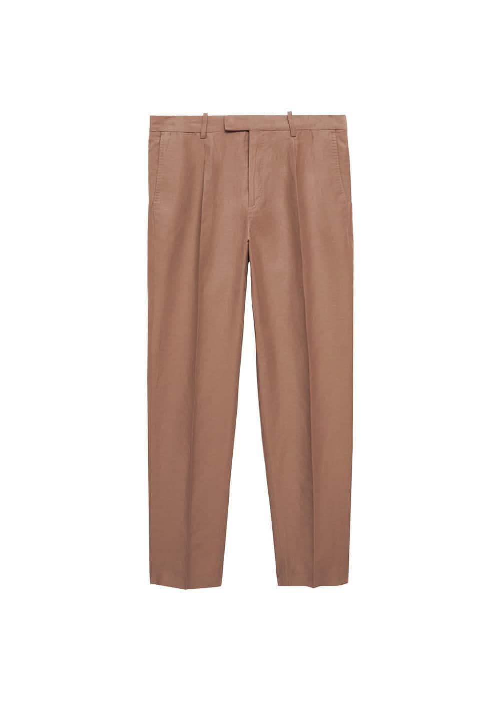 MANGO MAN - Slim fit cotton and linen suit pants burnt orangeMen Product Image