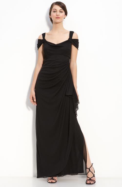 Alex Evenings Cold Shoulder Ruffle Gown Product Image