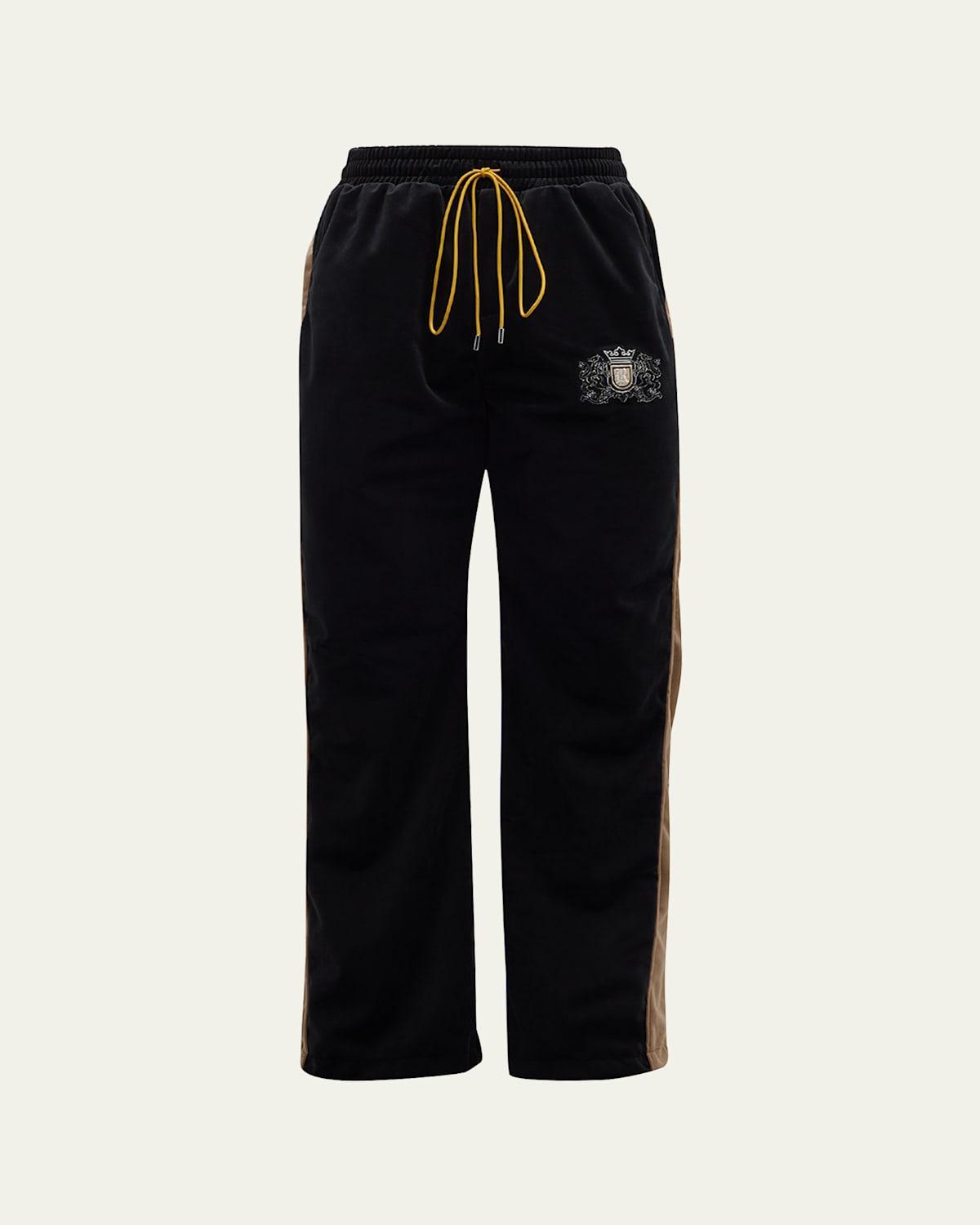 Mens Velvet Crest Side-Stripe Track Pants Product Image