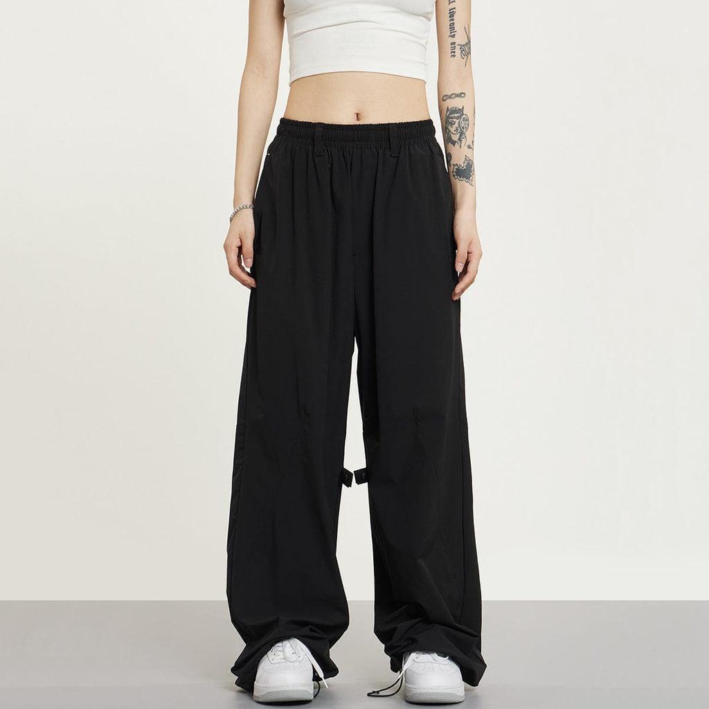 RTK (W) No. 1373 BLACK WIDE BAGGY SWEATPANTS Product Image