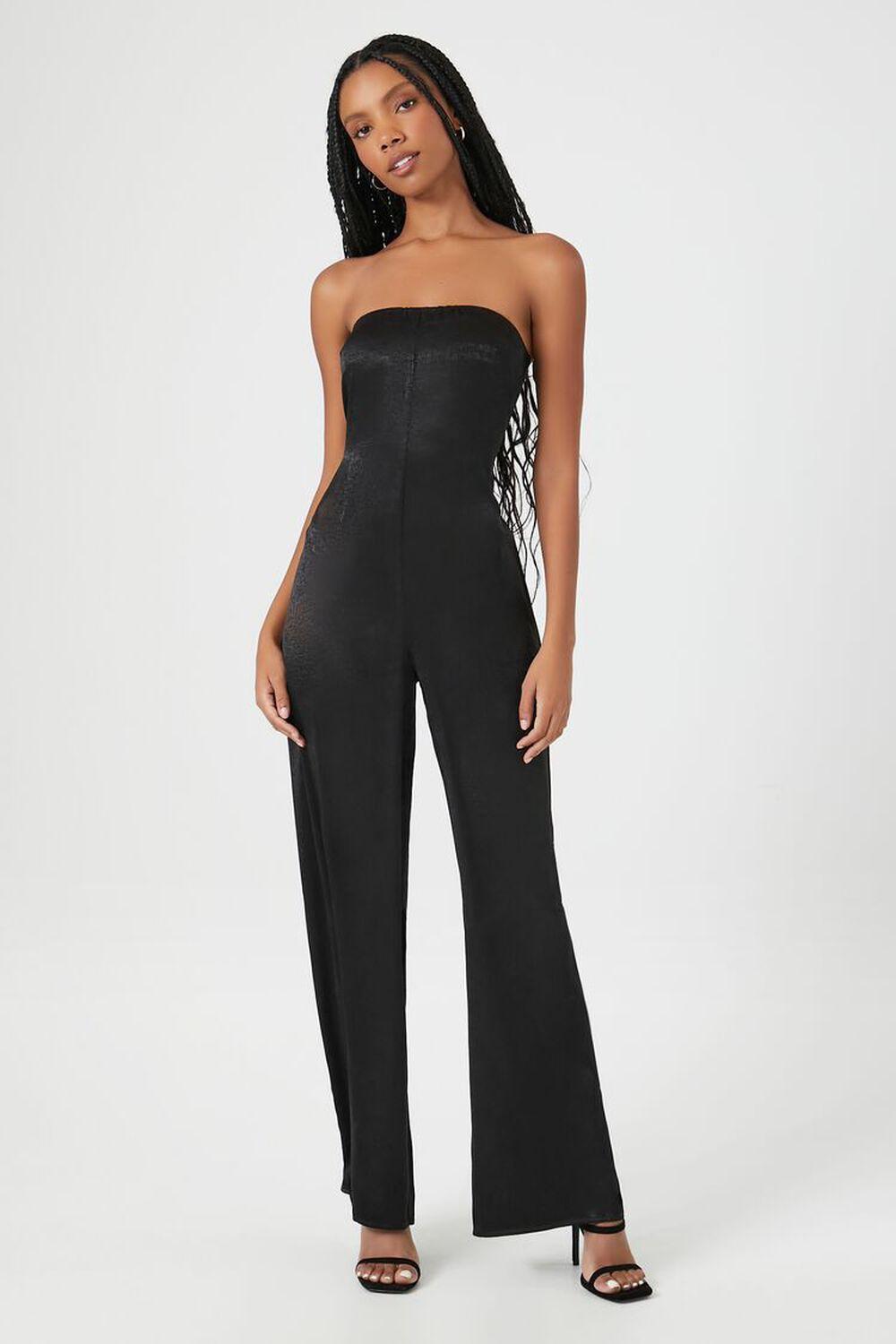 Satin Strapless Wide-Leg Jumpsuit | Forever 21 Product Image