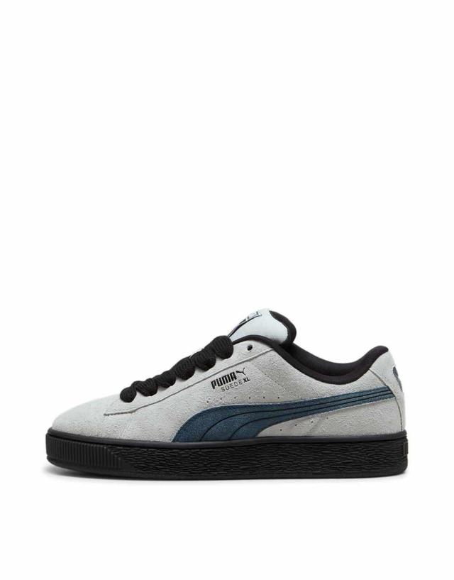 PUMA Suede XL sneakers in gray with black and blue detail Product Image