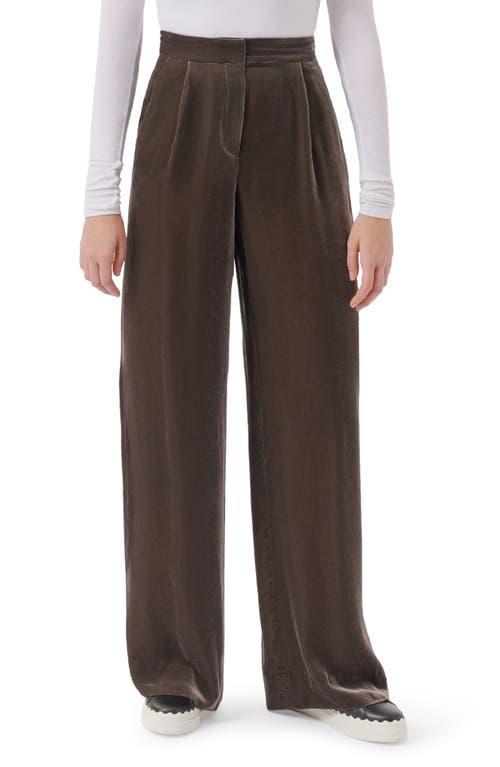 Womens Wide-Leg Velvet Pants Product Image