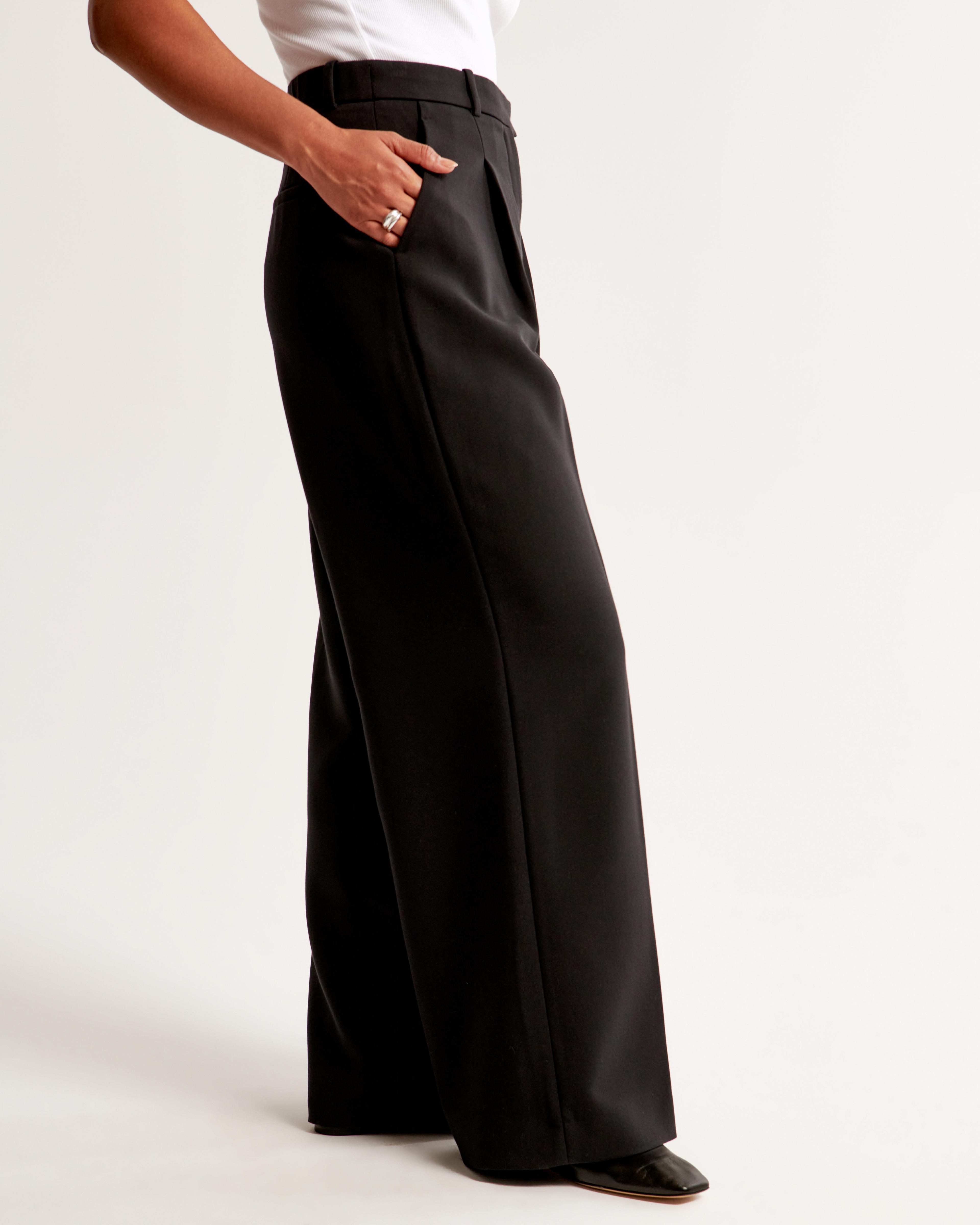 Curve Love A&F Harper Tailored Ultra Wide Leg Pant Product Image