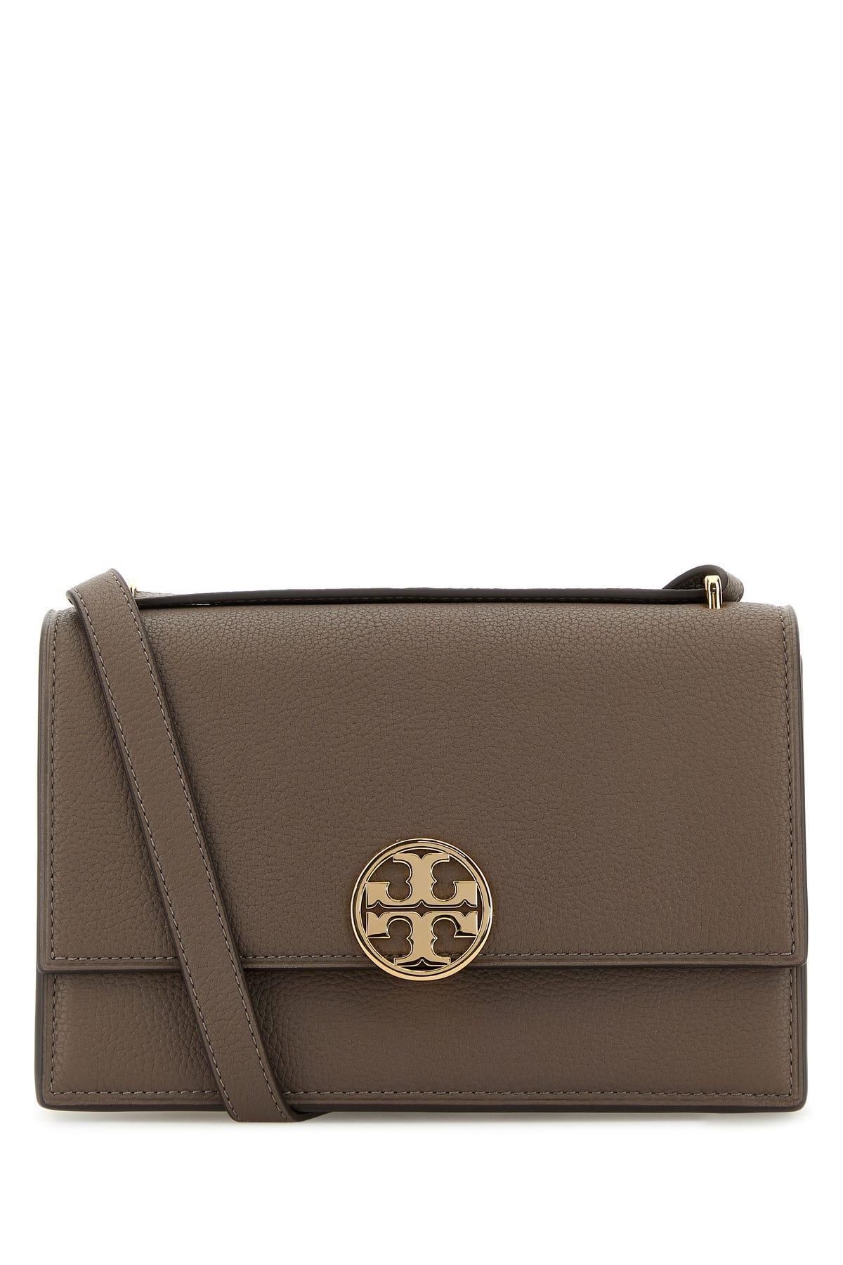 TORY BURCH 'miller' Leather Crossbody Bag In Grey Product Image