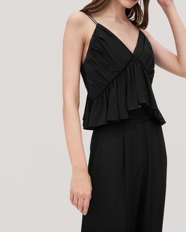 Versatile Pleated Silk Magnolia Camisole Product Image