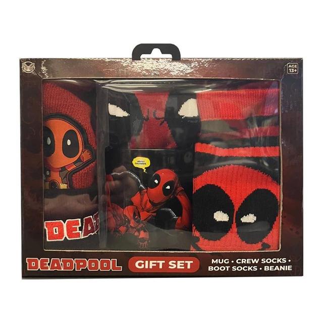 Mens Deadpool Socks - Assorted Reds 6-12 Product Image