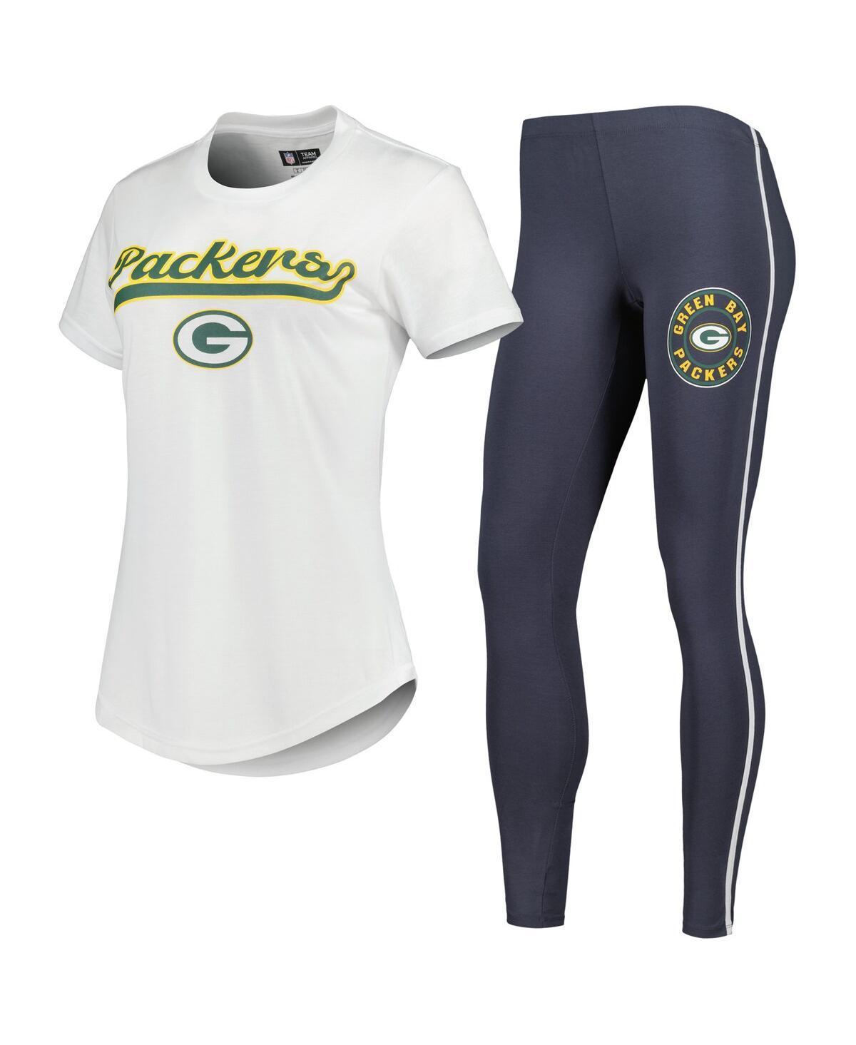 Womens Concepts Sport /Charcoal Green Bay Packers Sonata T-Shirt & Leggings Sleep Set Product Image