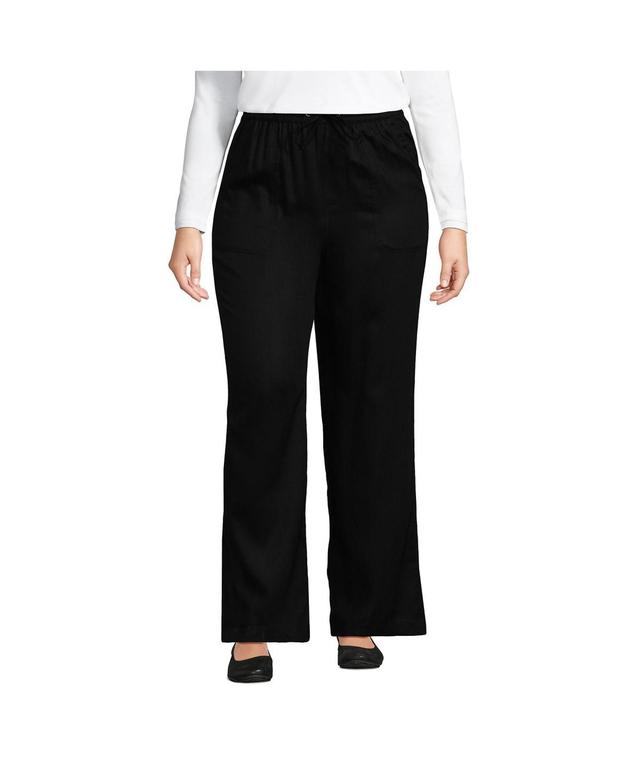 Lands End Plus Size High Rise Wide Leg Pants made with Tencel Fibers Product Image