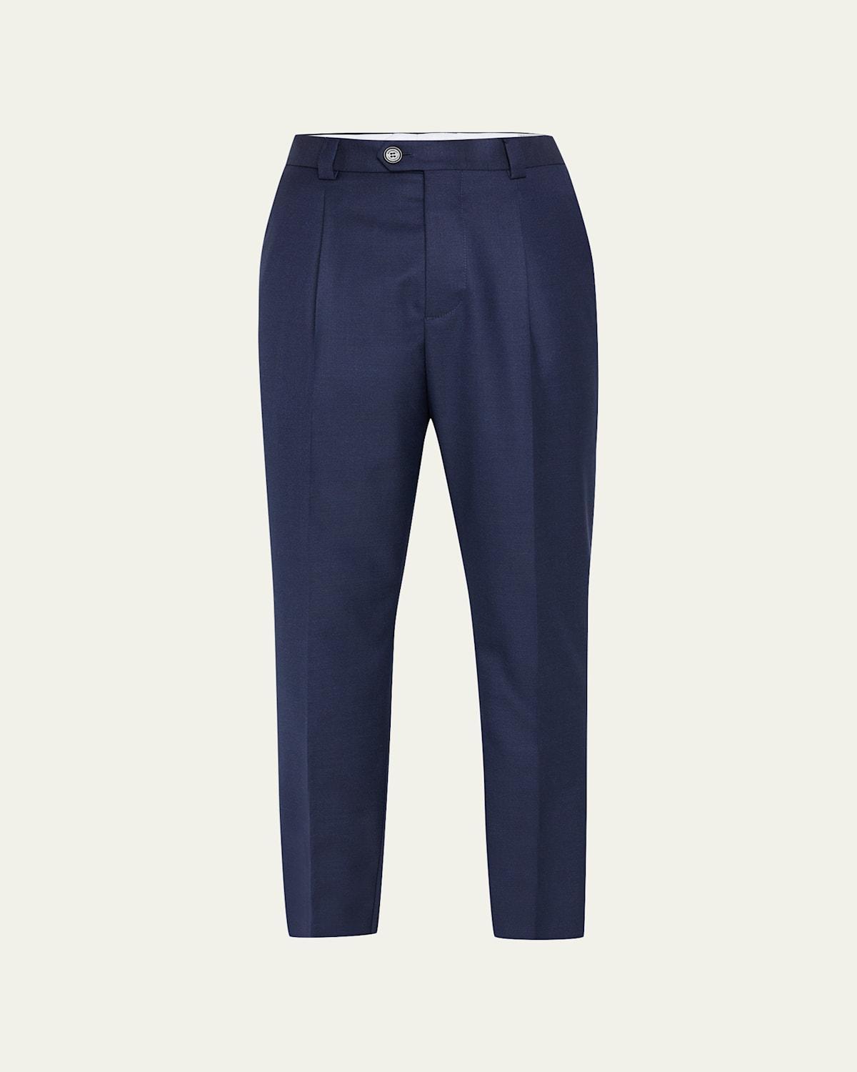 Mens Wool Pleated Dress Pants Product Image