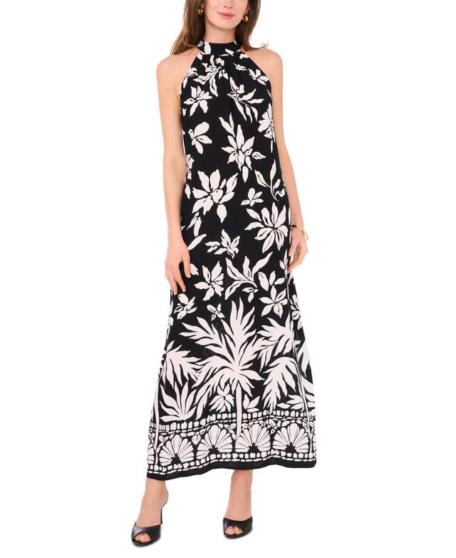 Vince Camuto Womens Tropical Print Halter-Neck Maxi Dress Product Image